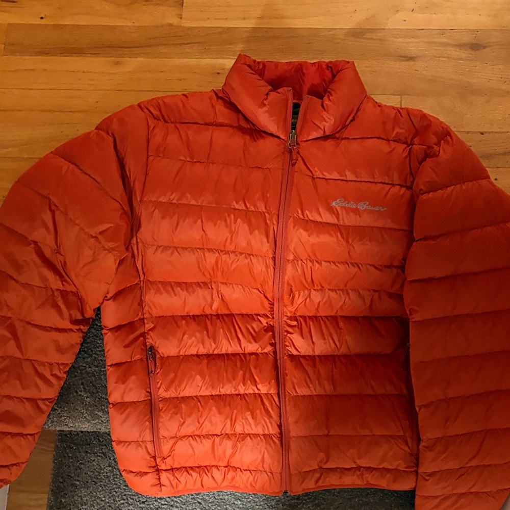 Eddie Bauer Men's Orange Puffer Jacket